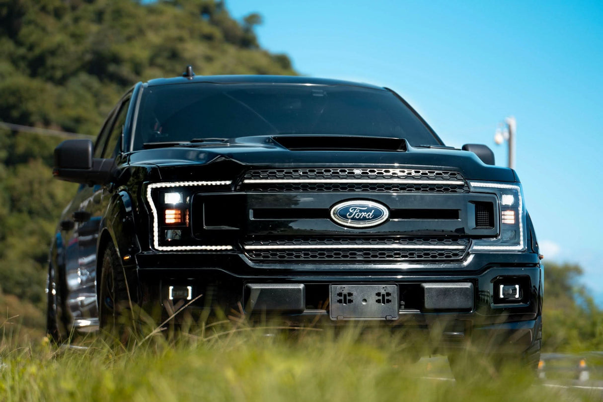 Ford F150 Grille Lights For 18-20 Ford F-150 Black W/White DRL Essential Series OLM