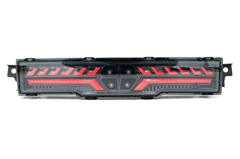 OLM V2 F1 Rear Fog Light (Clear Lens, Black Base, Red Bar) 2022 BRZ / GR86