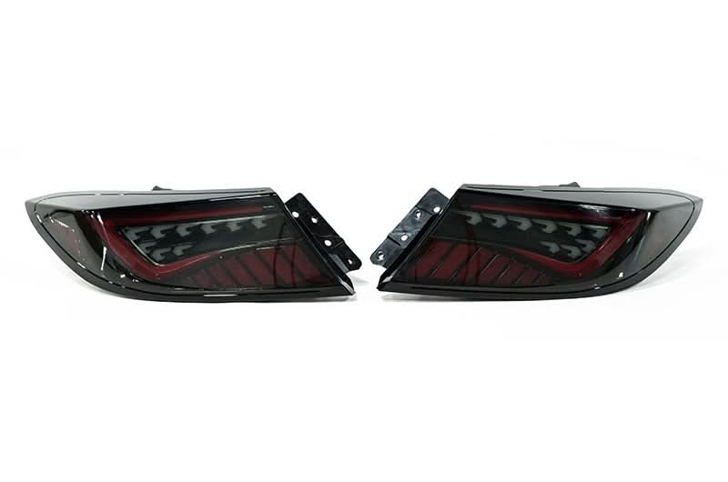OLM Scythe Style LED Taillights Smoke Lens Black Base Red Bar 2022+ BRZ GR86
