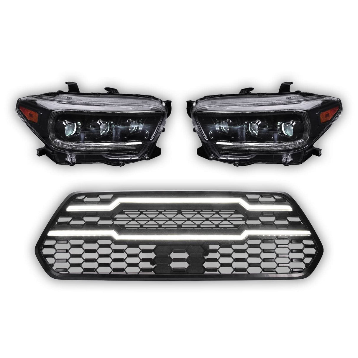 Infinite Series Headlight and DRL Grille 2pc Bundle 16-23 Toyota Tacoma OLM Outside Line Motoring