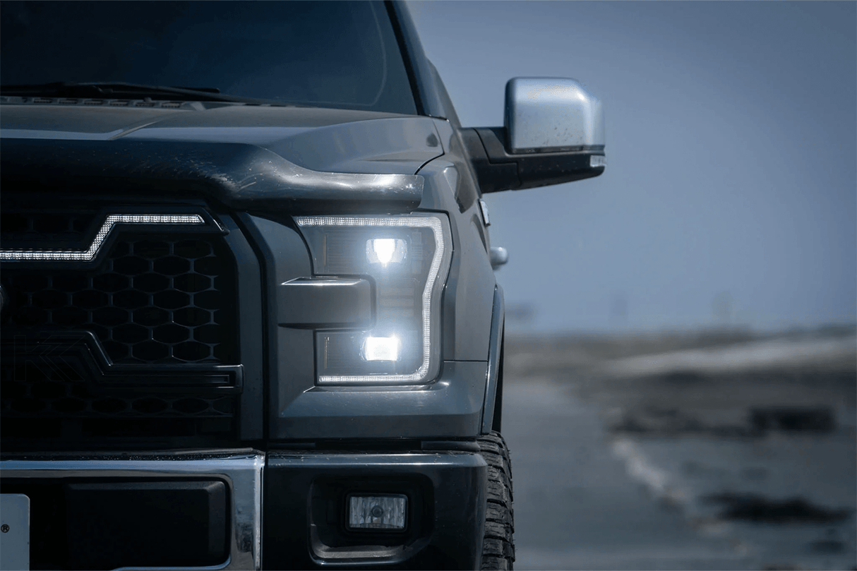 Ford F150 Gen 2 Clear with White DRL Essential Series Led Headlights (2015 - 2017) - K2 Industries