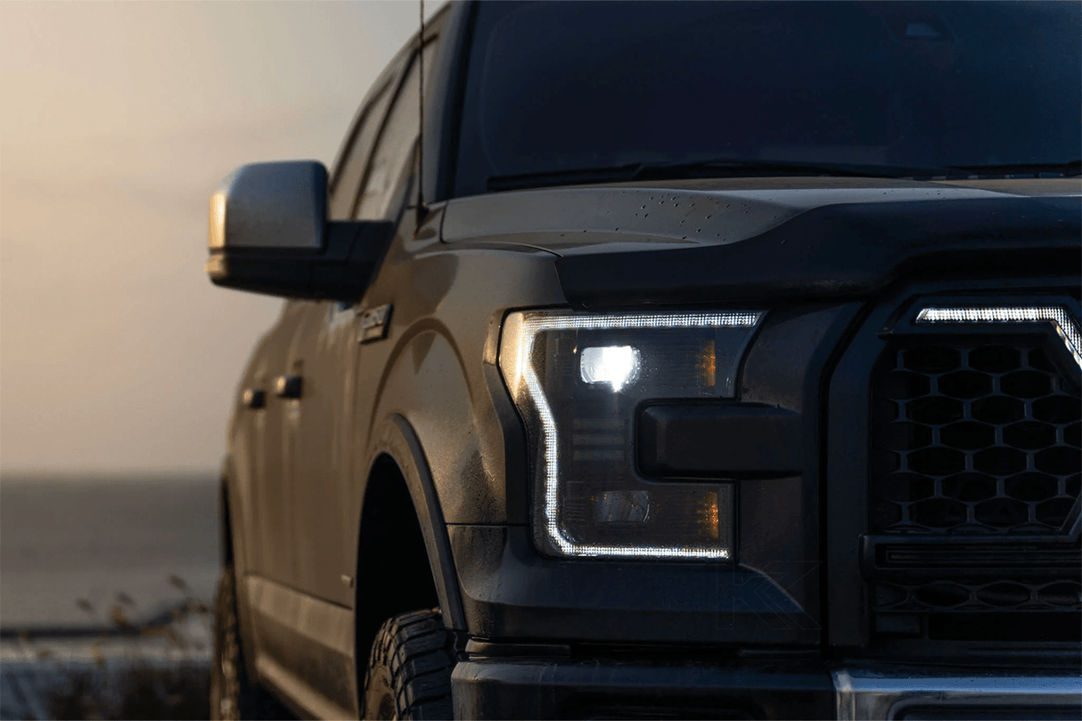 Ford F150 Gen 2 Clear with White DRL Essential Series Led Headlights (2015 - 2017) - K2 Industries