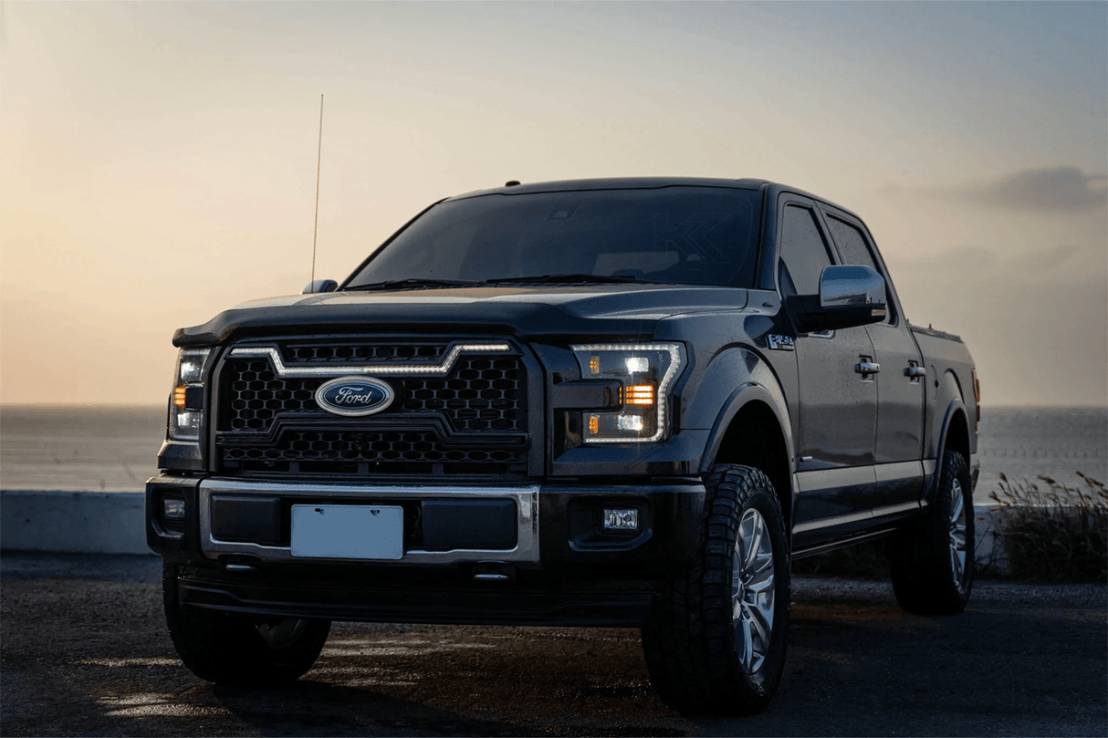 Ford F150 Gen 2 Clear with White DRL Essential Series Led Headlights (2015 - 2017) - K2 Industries