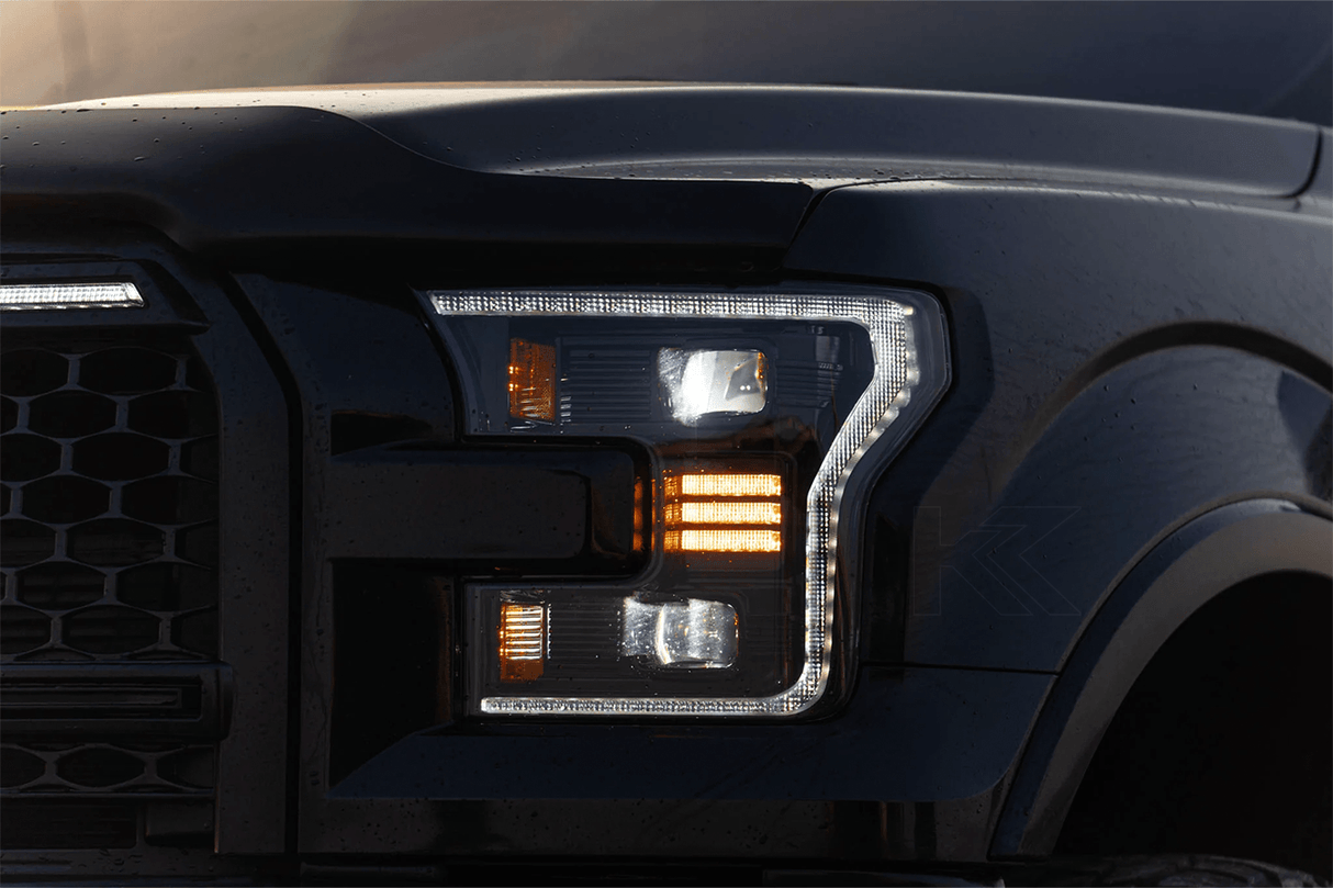 Ford F150 Gen 2 Clear with White DRL Essential Series Led Headlights (2015 - 2017) - K2 Industries