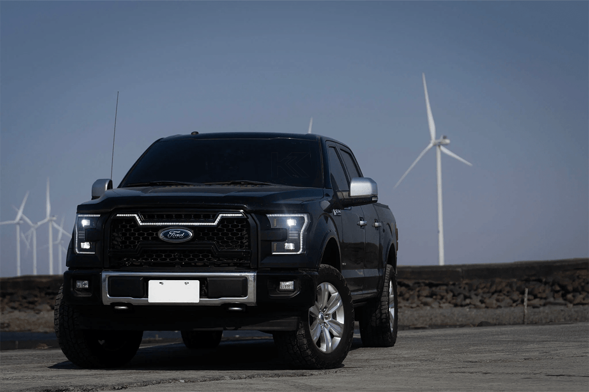 Ford F150 Gen 2 Clear with White DRL Essential Series Led Headlights (2015 - 2017) - K2 Industries