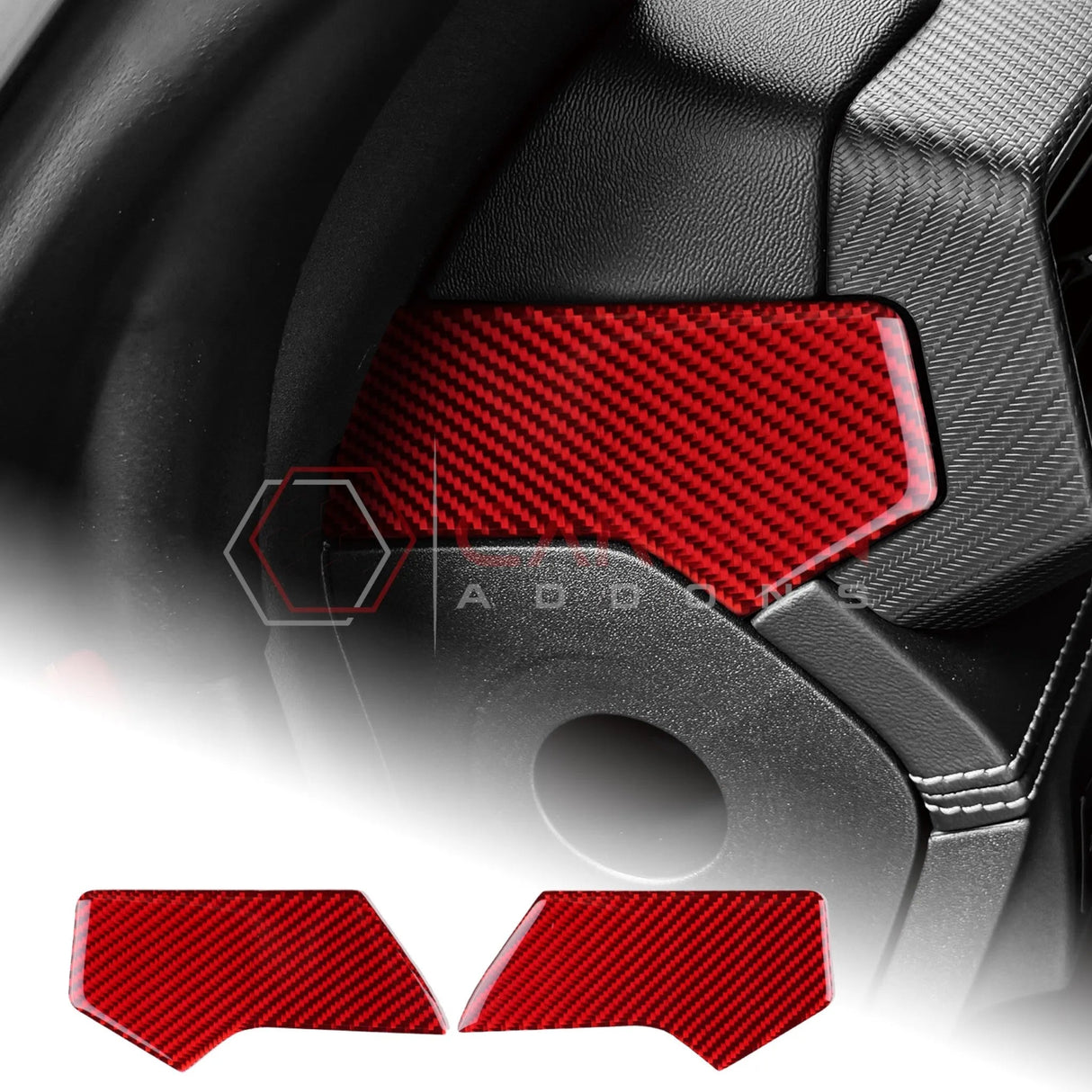 2024+ S650 Mustang Real Carbon Fiber Dash Side Panel Upper Trim Overlay