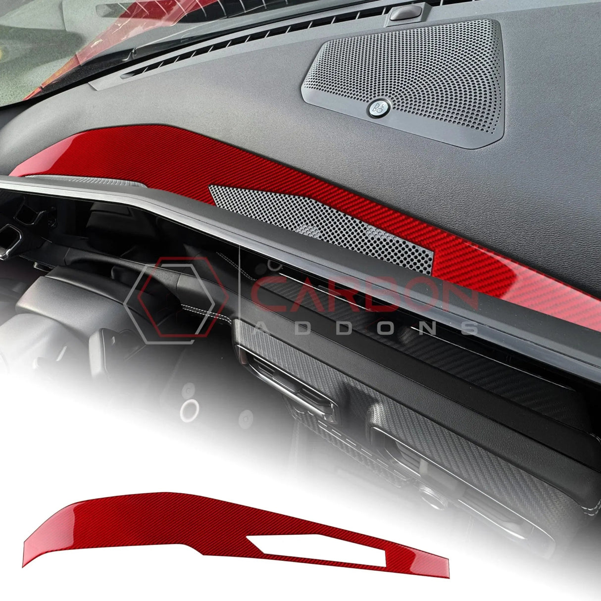 Real Carbon Fiber Dashboard Screen Surround Trim Overlay for 2024+ Ford Mustang