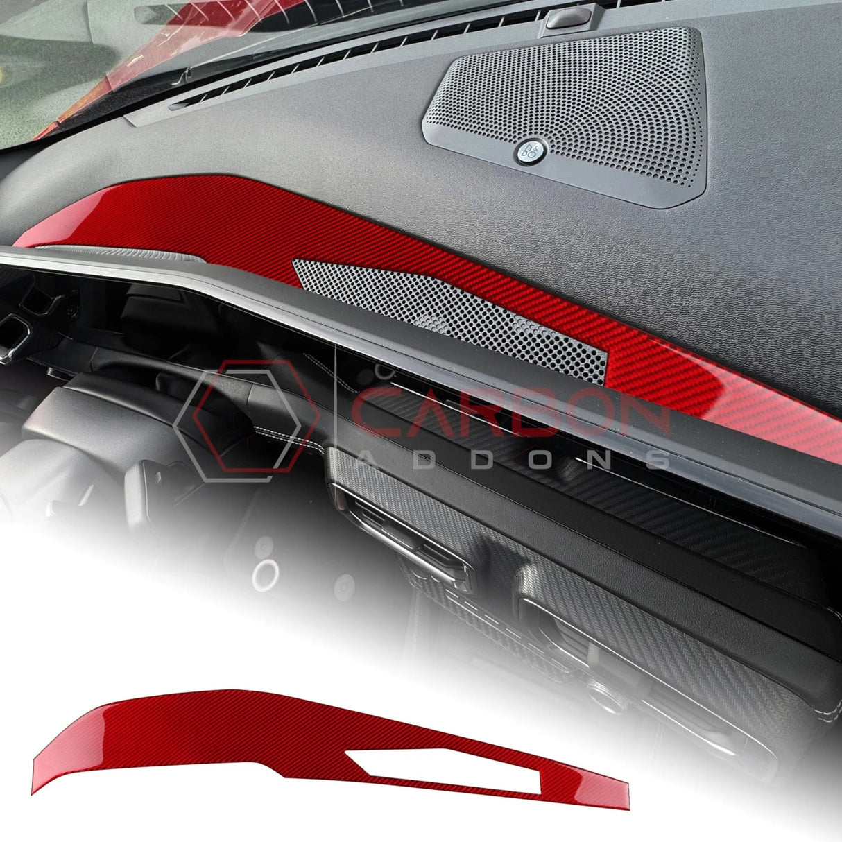 2024+ S650 Mustang Real Carbon Fiber Behind Screen Top Dash Trim Overlay