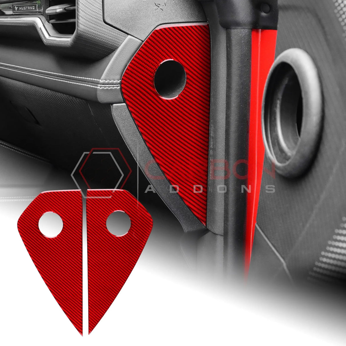 2024+ S650 Mustang Real Carbon Fiber Dash Side Panel Trim Overlay