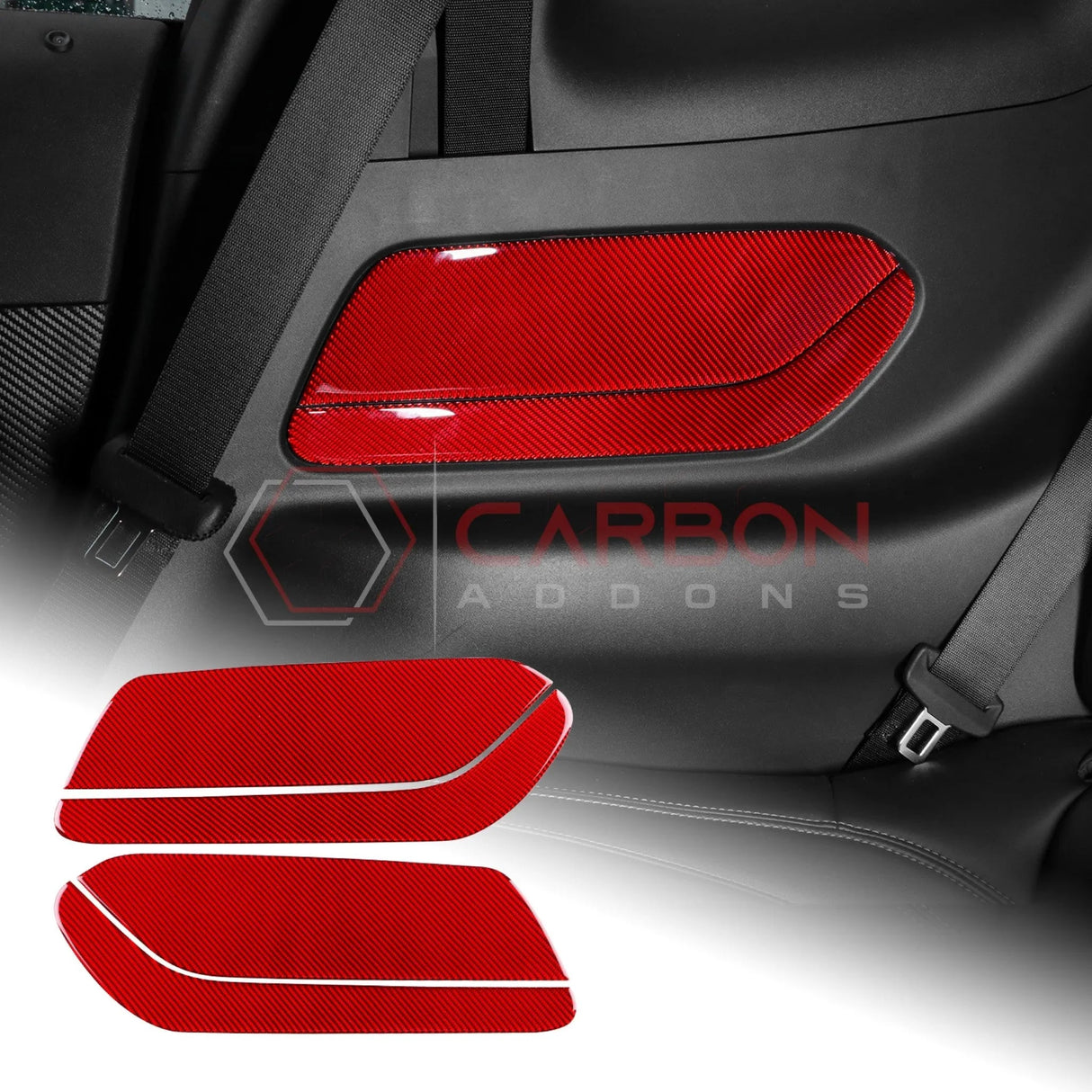 2024+ S650 Mustang Real Carbon Fiber Rear Seat Side Panel Overlay