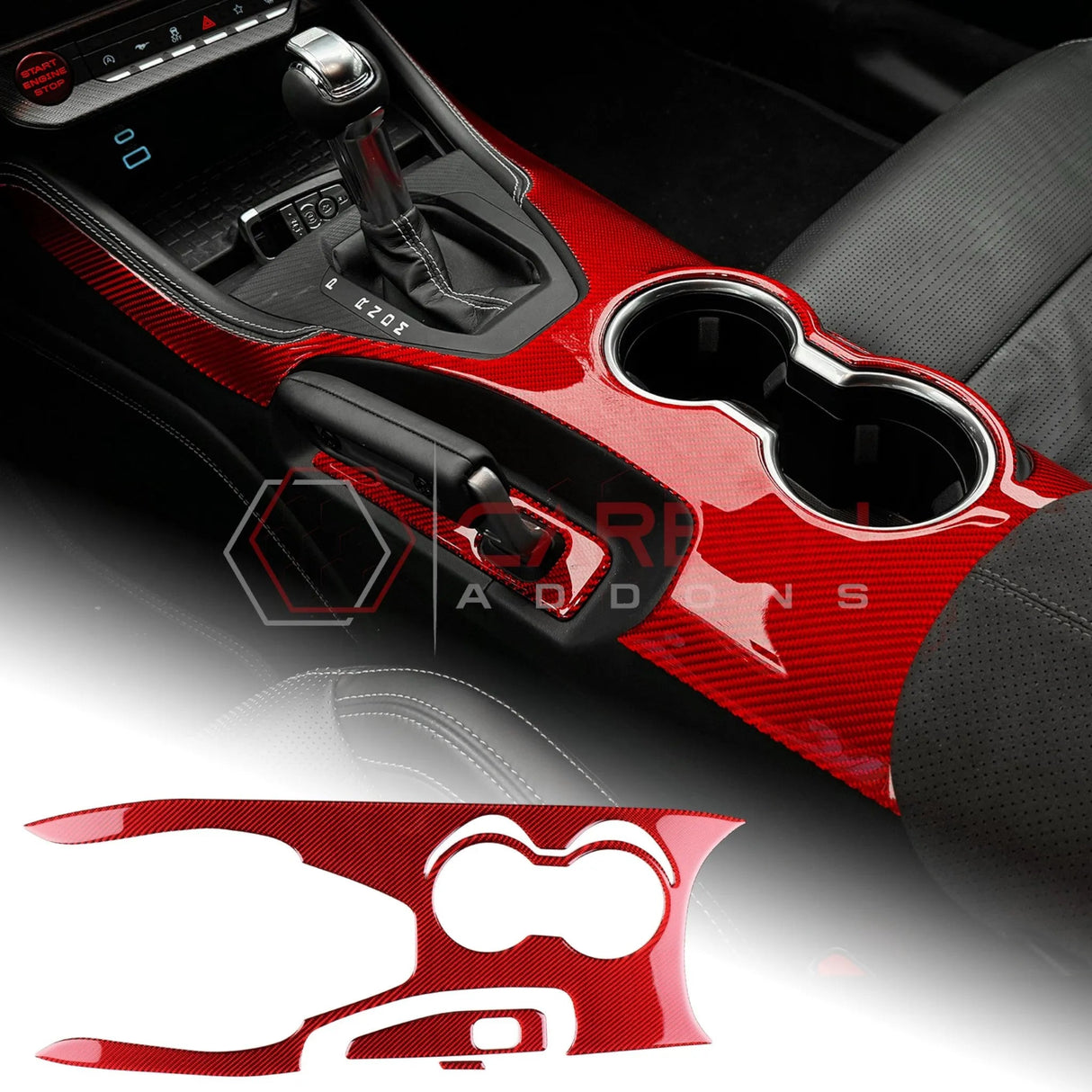 2024+ S650 Mustang Real Carbon Center Console Overlay