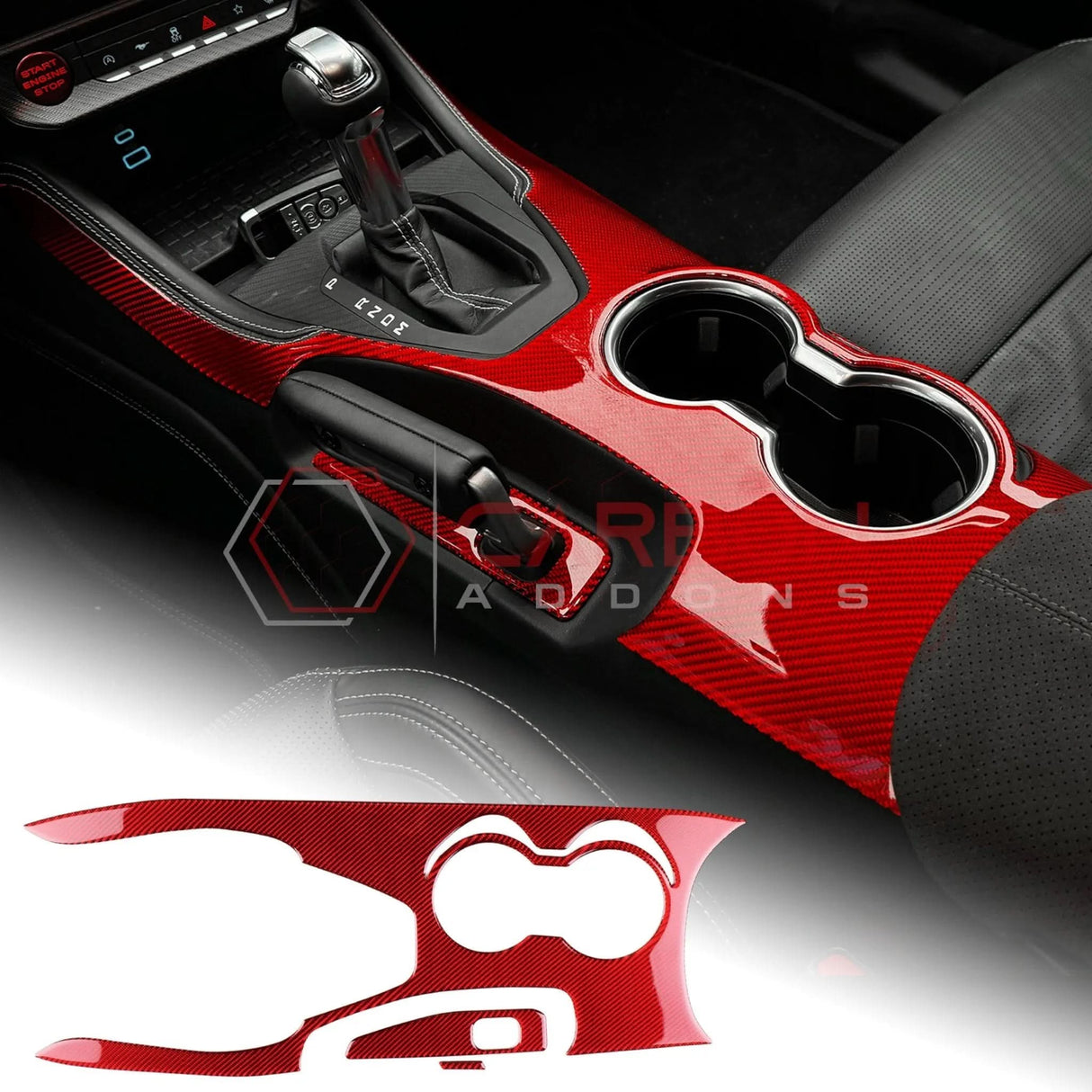2024+ S650 Mustang Real Carbon Center Console Overlay