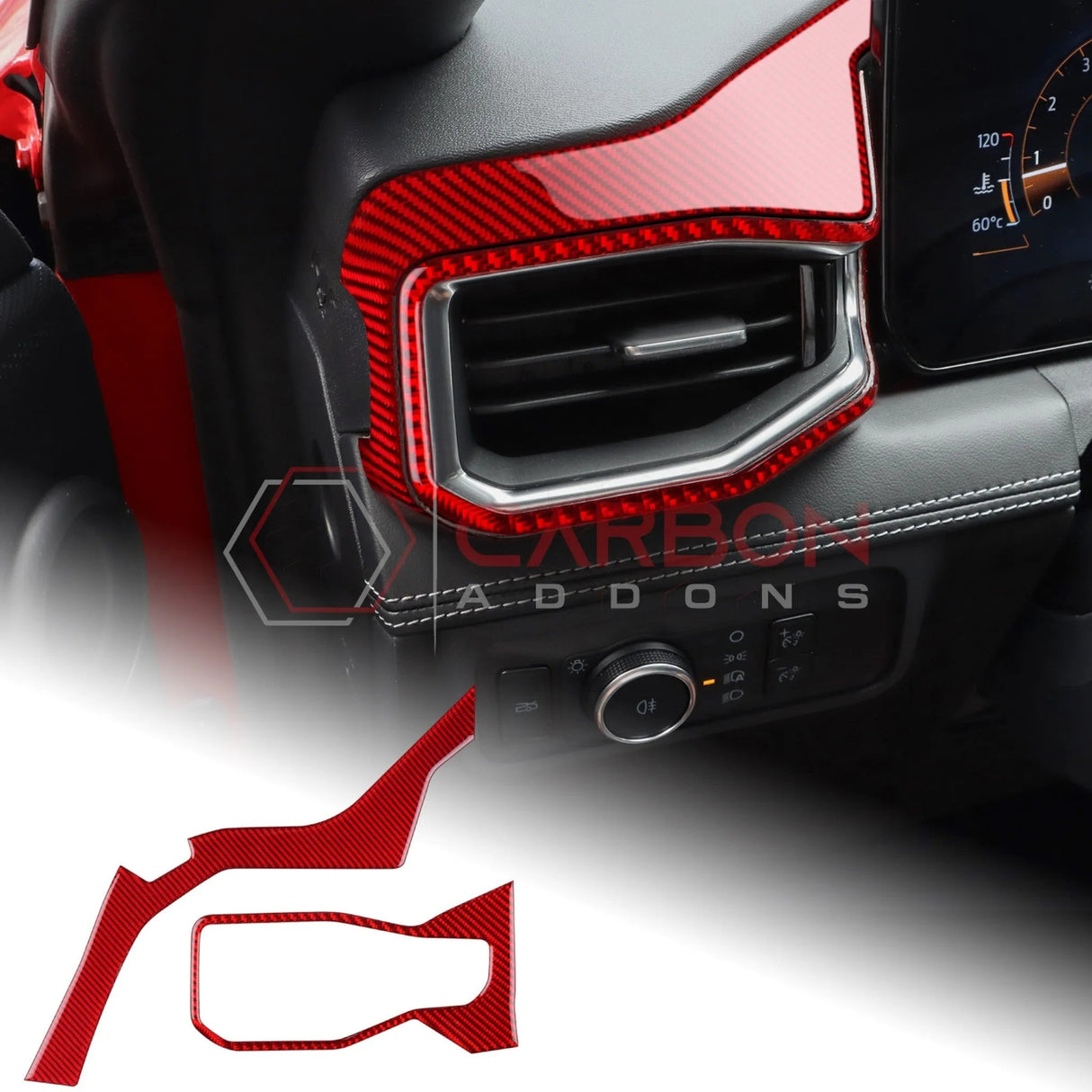 2024+ S650 Mustang Real Carbon Fiber Driver Side Dashboard Trim Overlays