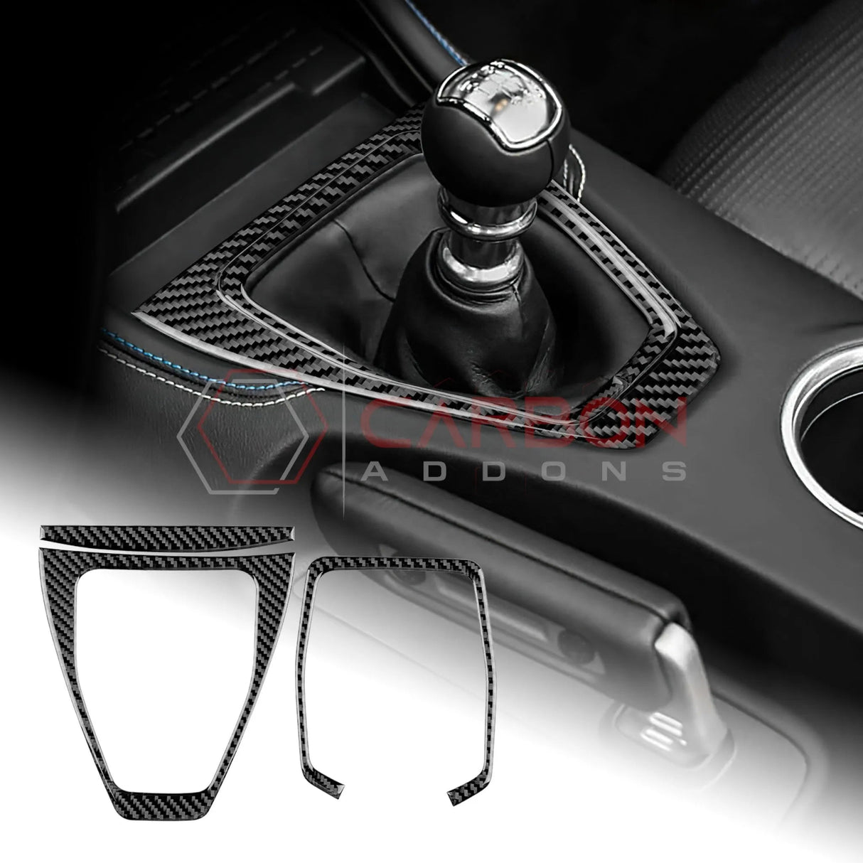 2024+ S650 Mustang Real Carbon Fiber Gear Shifter Trim Overlay