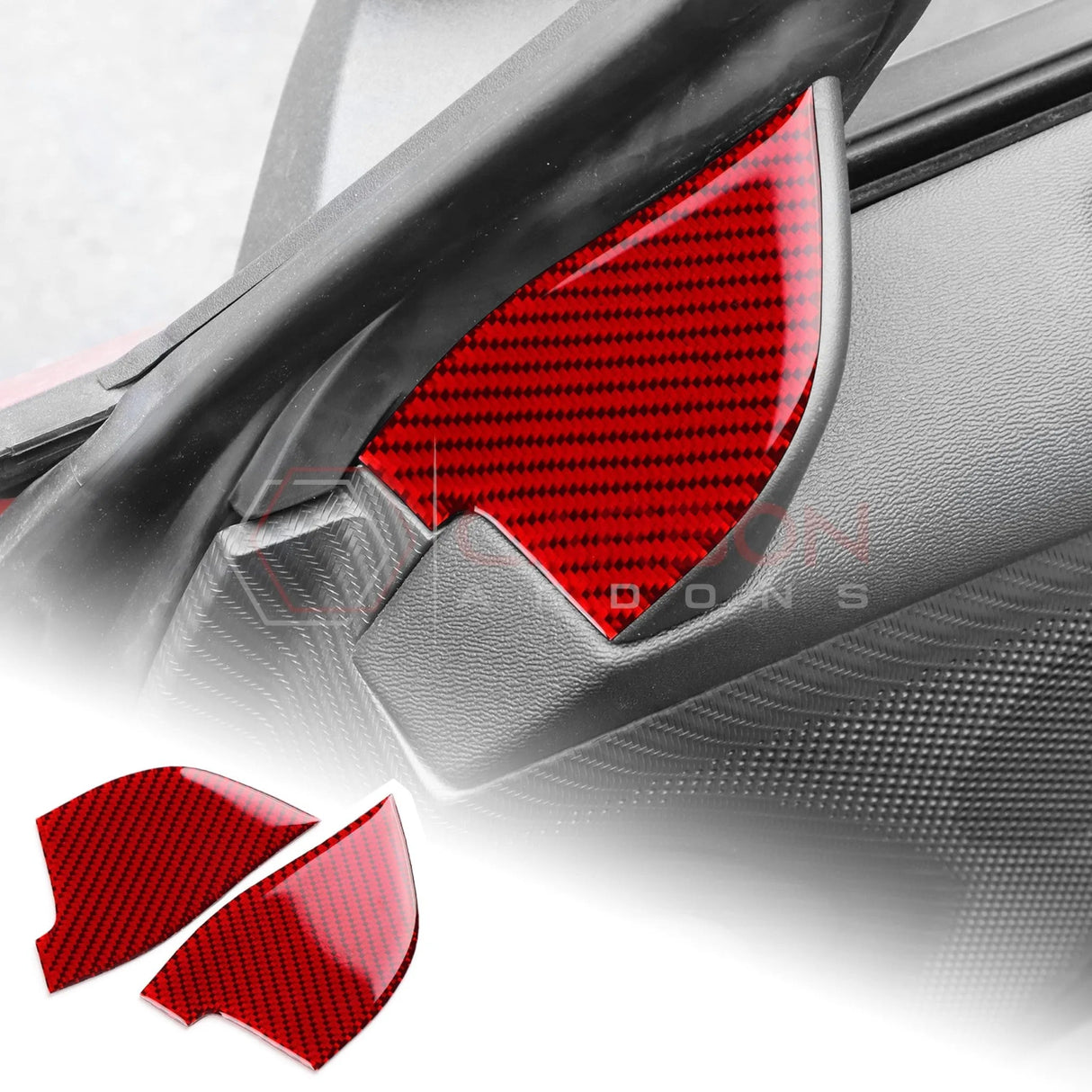 2024+ S650 Mustang Real Carbon Fiber Door Jam Triangle Trim Overlay