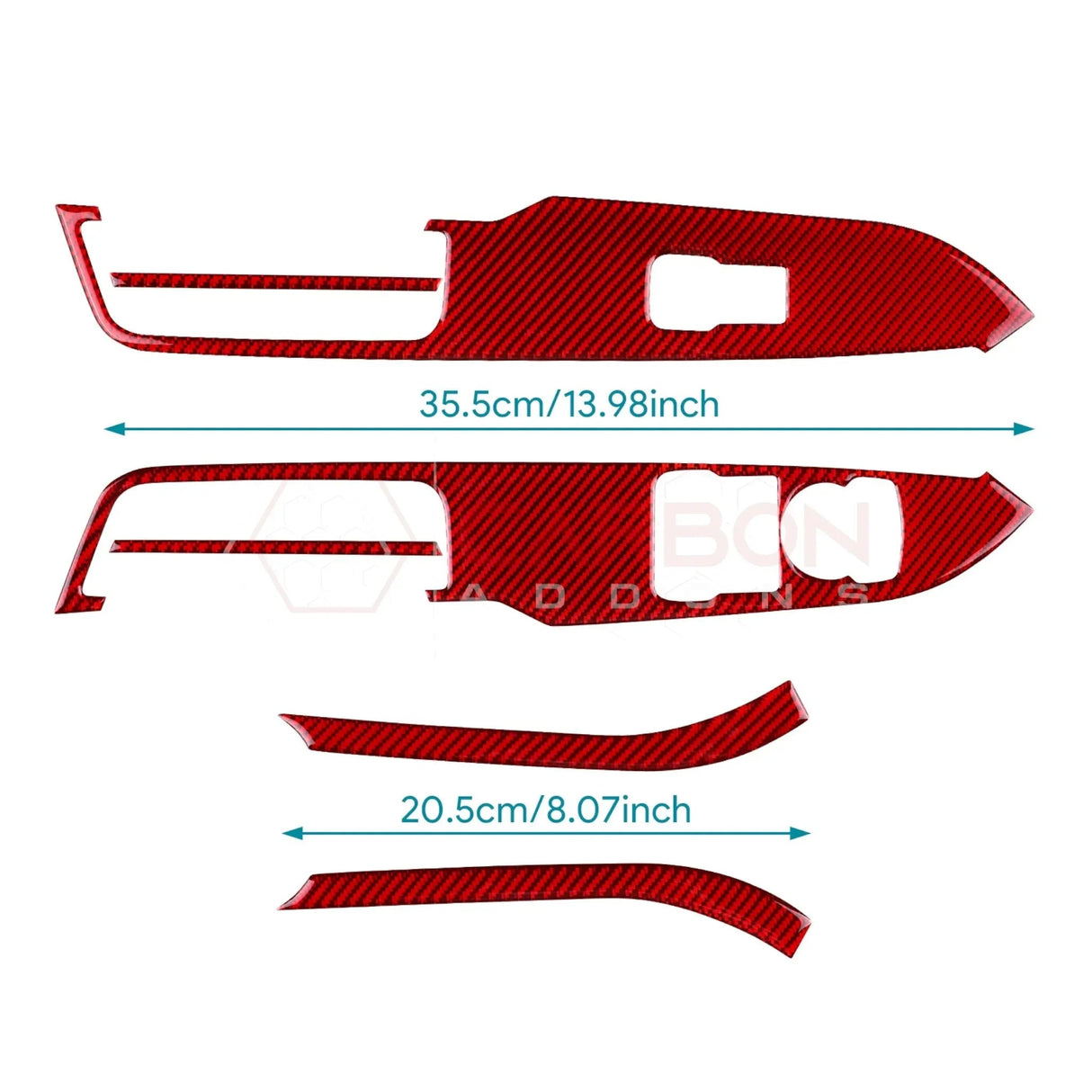 Real Carbon Fiber Window Switch Trim Overlay for 2024+ Ford Mustang