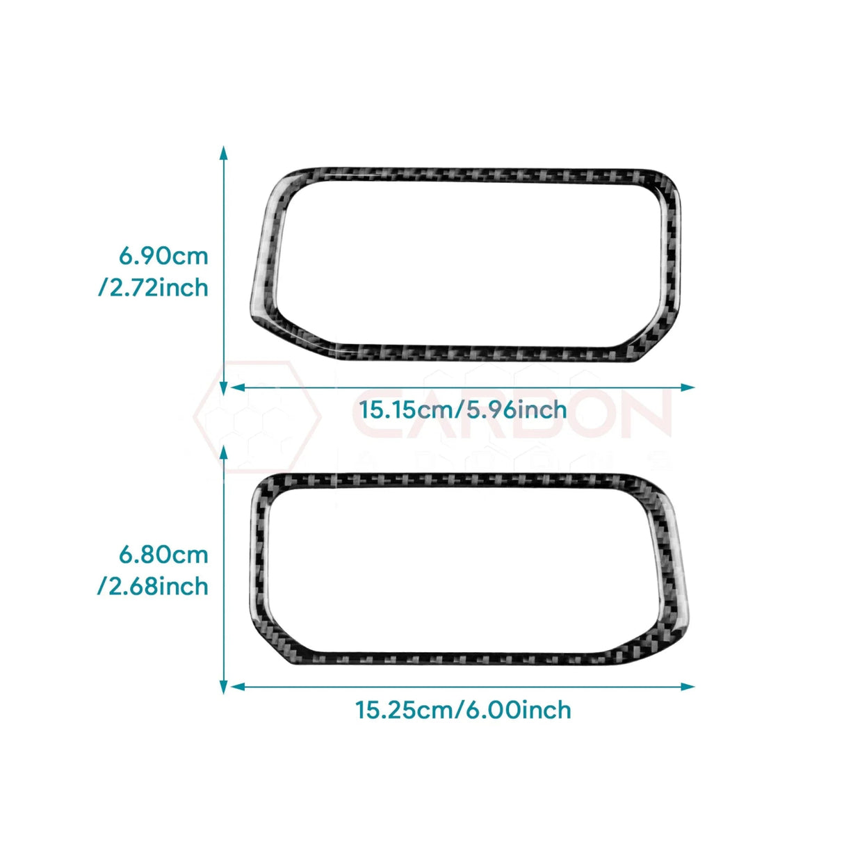 2024+ S650 Mustang Real Carbon Fiber Center AC Vent Frame Overlay