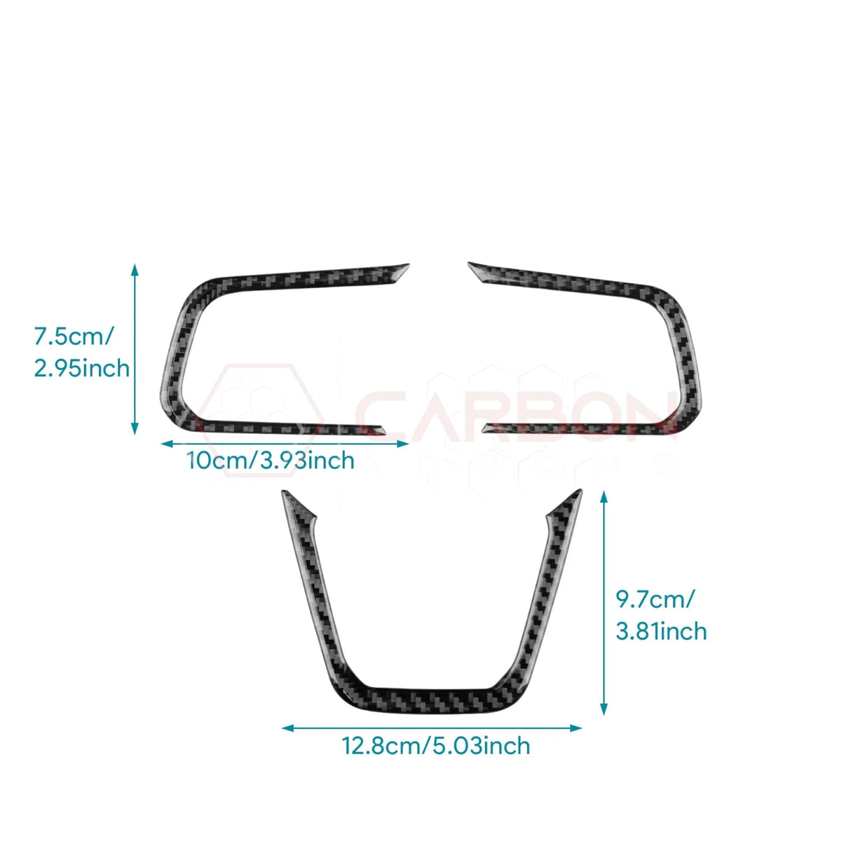 2024+ S650 Mustang Real Carbon Fiber Steering Wheel Trim Overlays