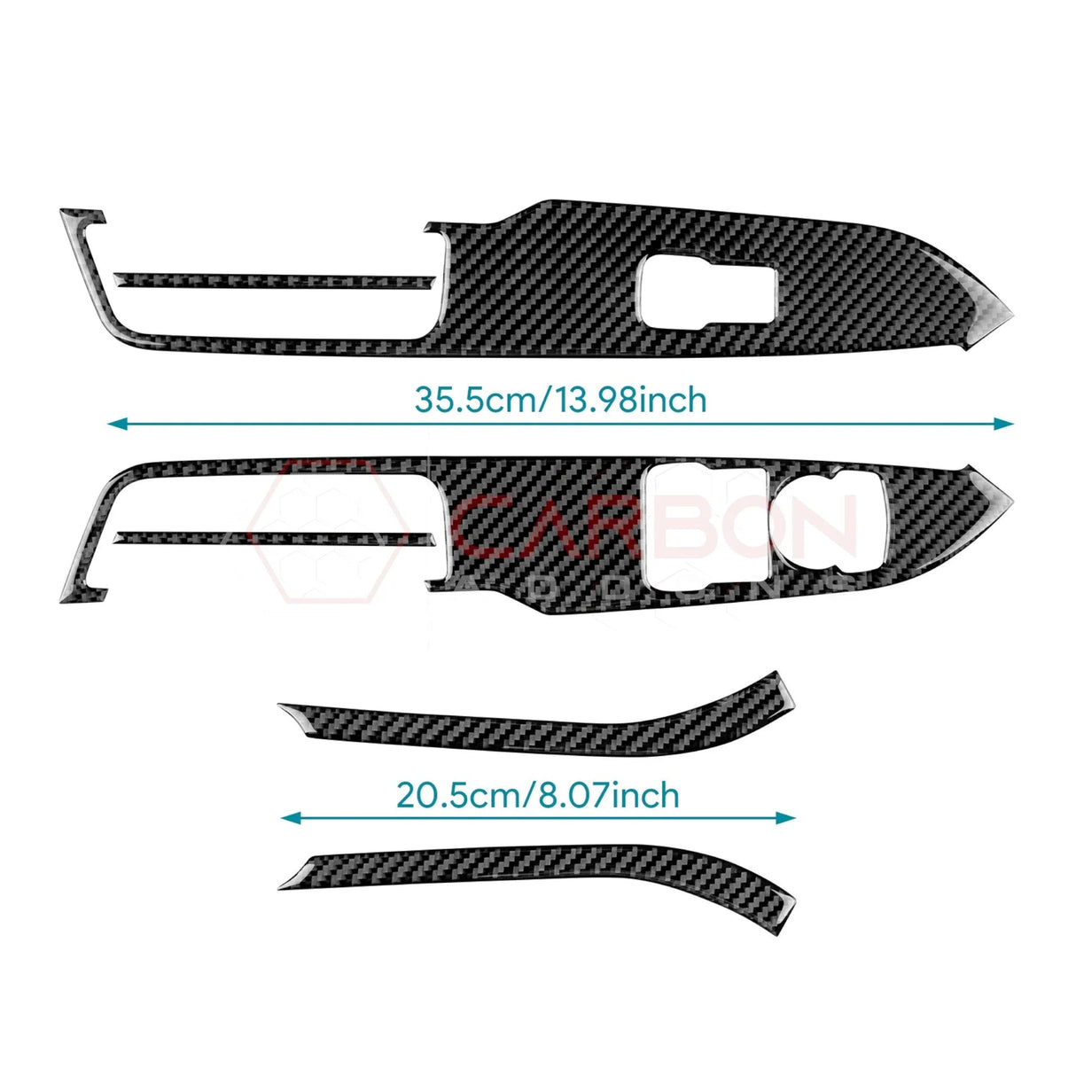 2024+ S650 Mustang Real Carbon Window switch Trim Overlay