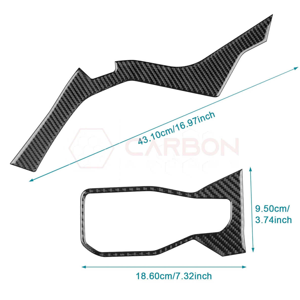 2024+ S650 Mustang Real Carbon Fiber Driver Side Dashboard Trim Overlays