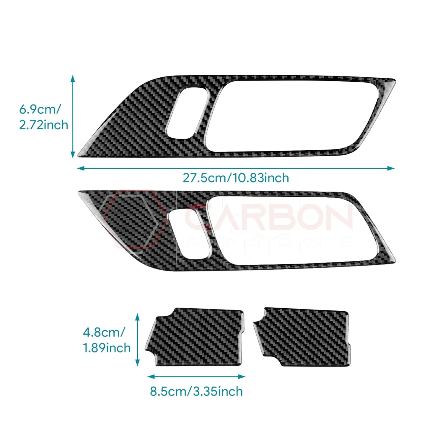2024+ S650 Mustang Real Carbon Interior Door Handle Trim Overlay