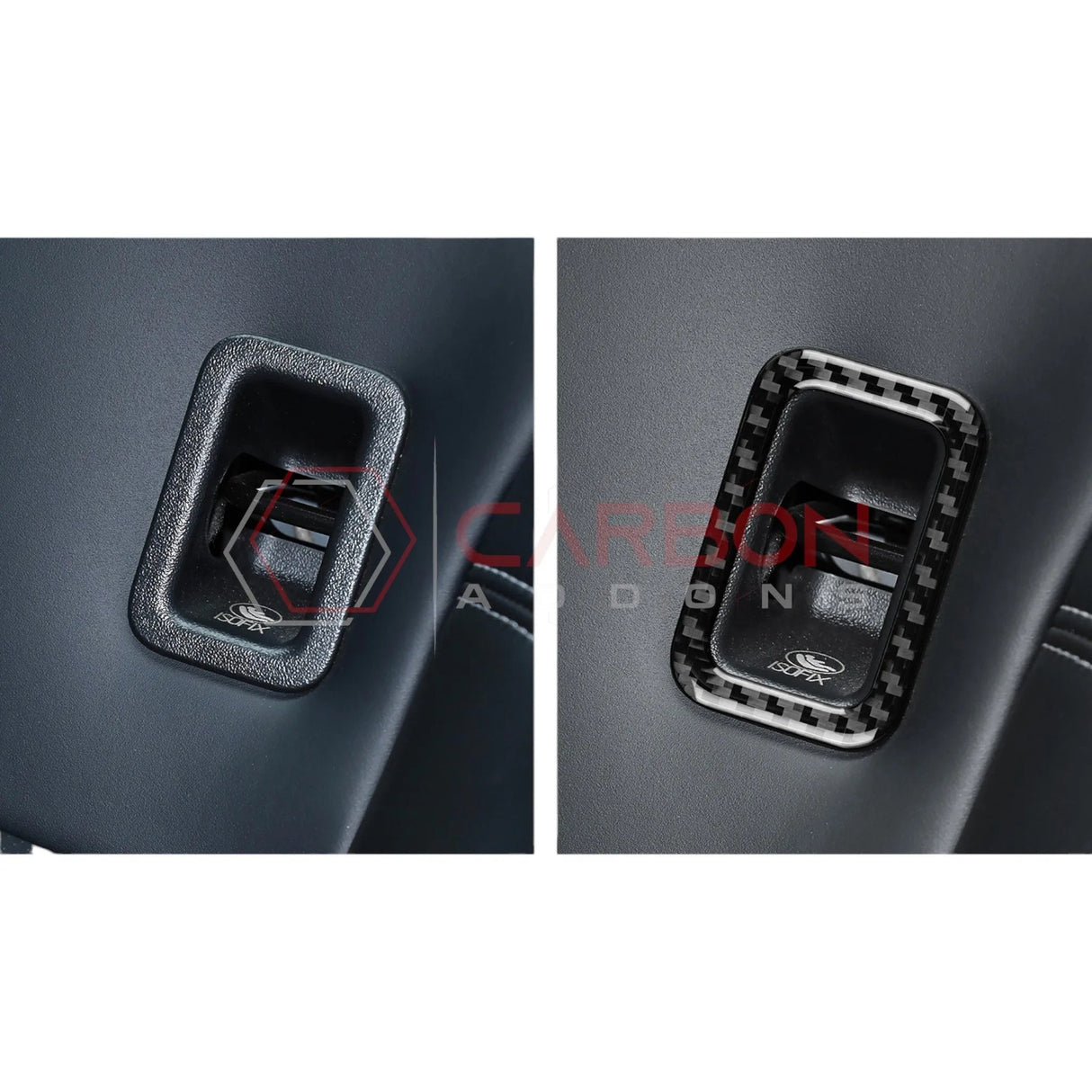 2024+ S650 Mustang Real Carbon Fiber Rear Baby Seat Latch Trim Overlay