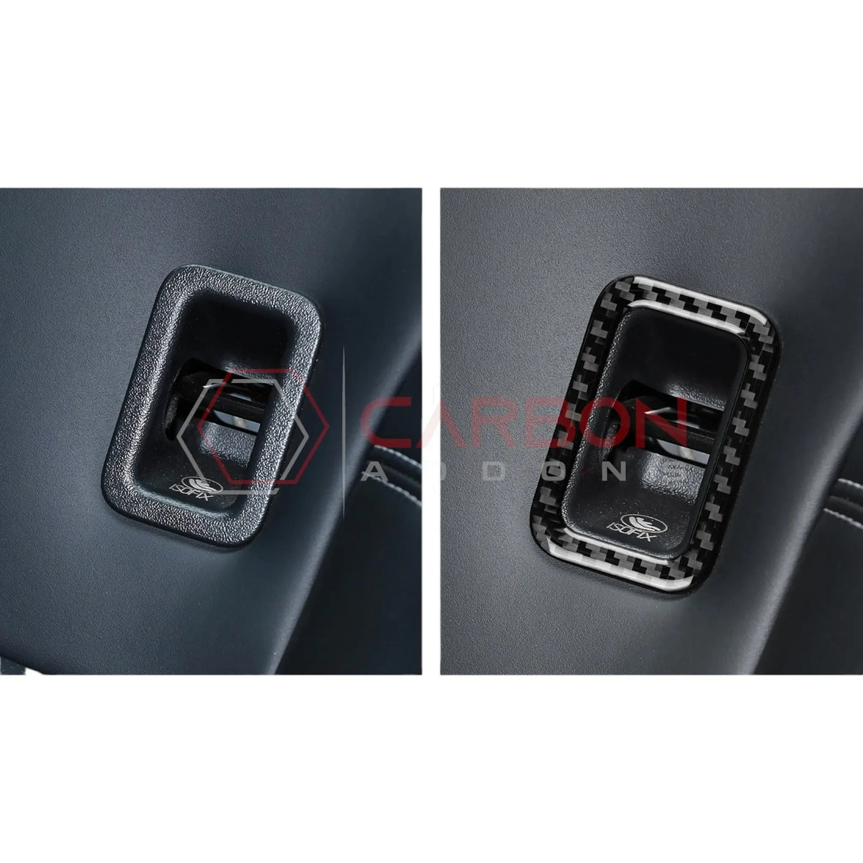 Real Carbon Fiber Rear Child Seat Anchor Trim Overlay for 2024+ Ford Mustang