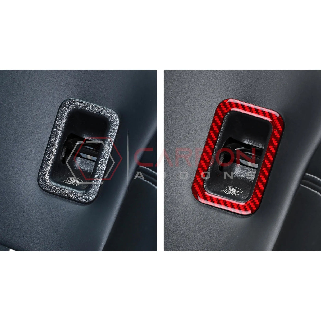 2024+ S650 Mustang Real Carbon Fiber Rear Baby Seat Latch Trim Overlay