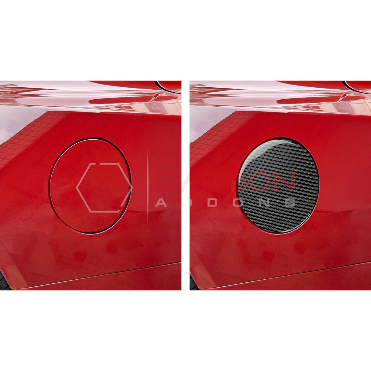 2024+ S650 Mustang Exterior Real Carbon Fiber Gas Cap Overlays