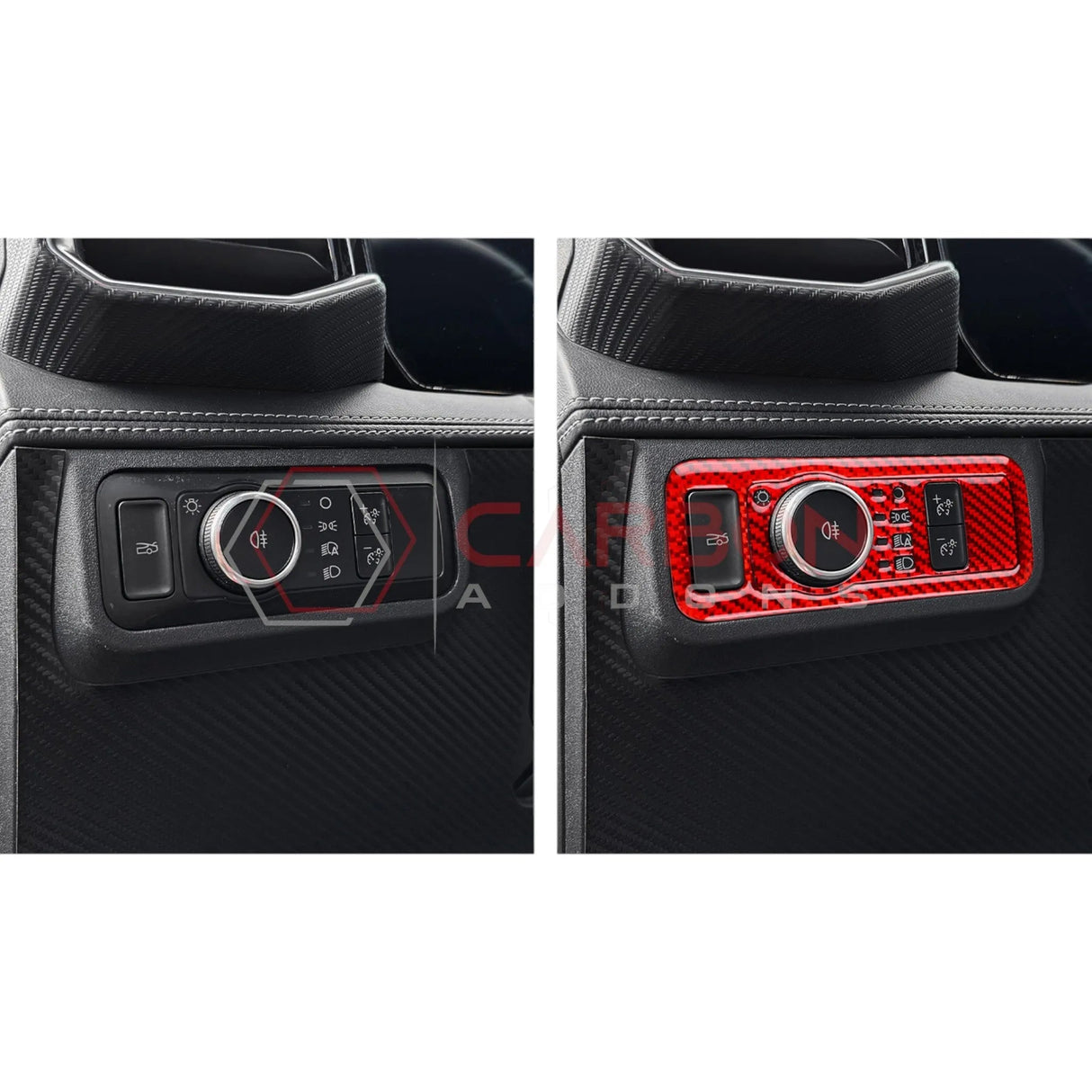 2024+ S650 Mustang Real Carbon Fiber Headlight Control Trim Overlay