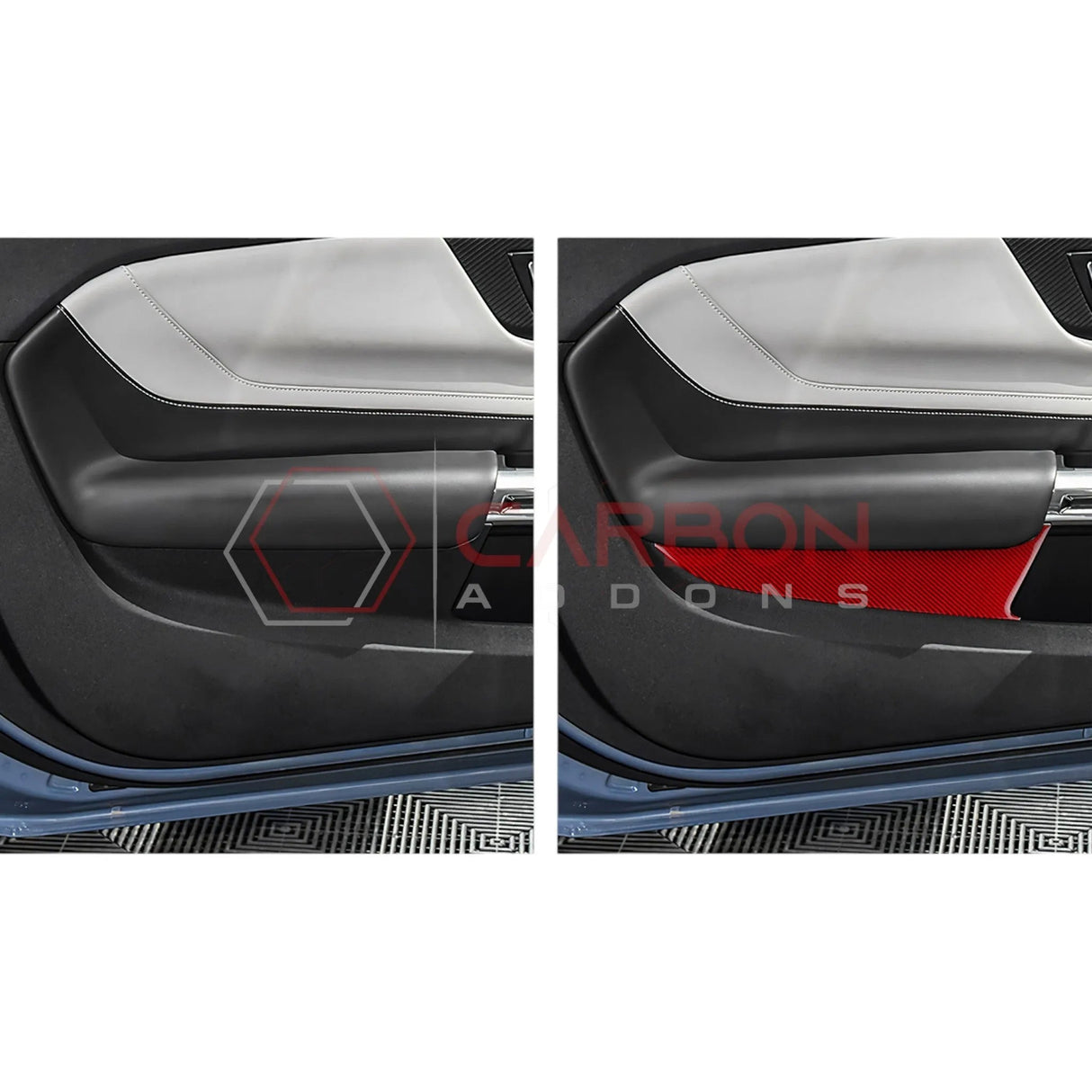 2024+ S650 Mustang Real Carbon Fiber Door Lower Panel Trim Overlay