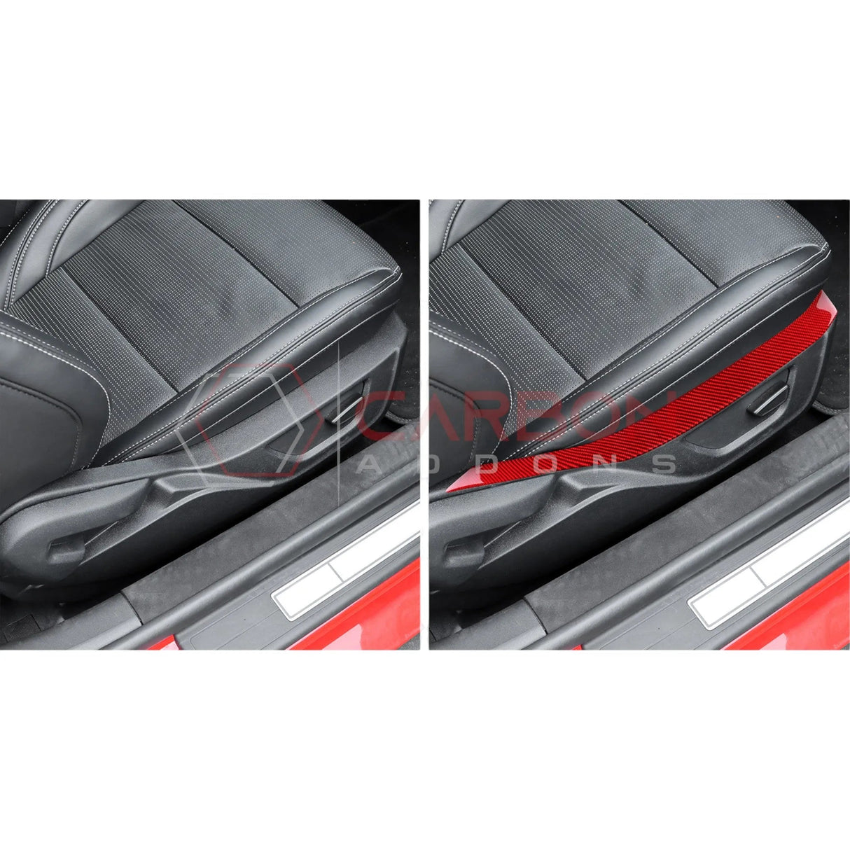 2024+ S650 Mustang Real Carbon Fiber Seat Control Upper Trim Overlay