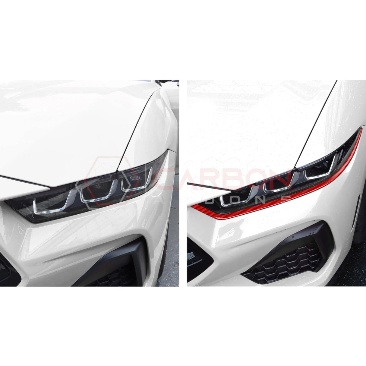 2024+ S650 Mustang Exterior Real Carbon Fiber Headlight Decorative Strip Overlay