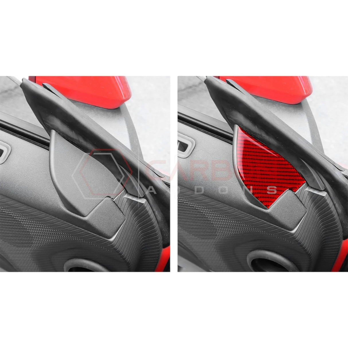 2024+ S650 Mustang Real Carbon Fiber Door Jam Triangle Trim Overlay