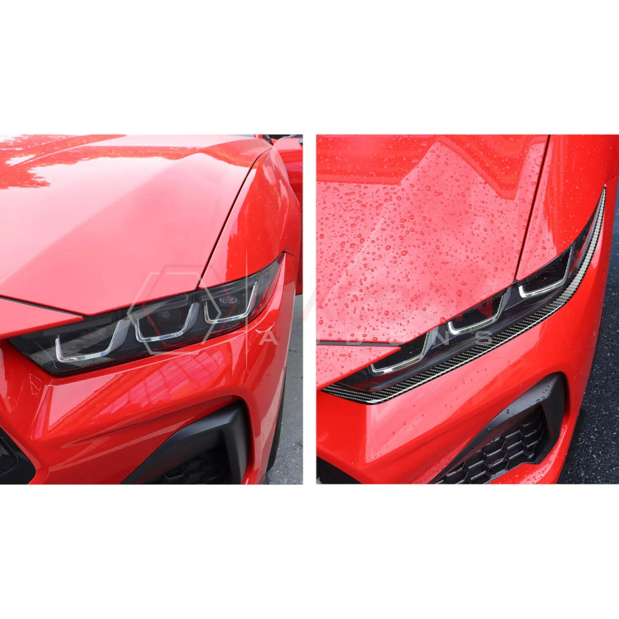 2024+ S650 Mustang Exterior Real Carbon Fiber Headlight Decorative Strip Overlay