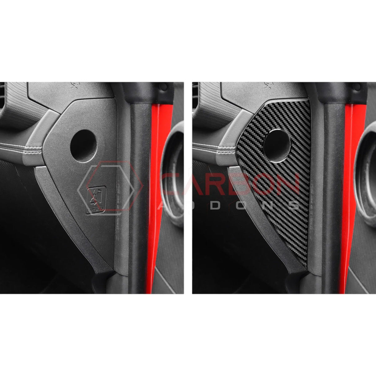 2024+ S650 Mustang Real Carbon Fiber Dash Side Panel Trim Overlay