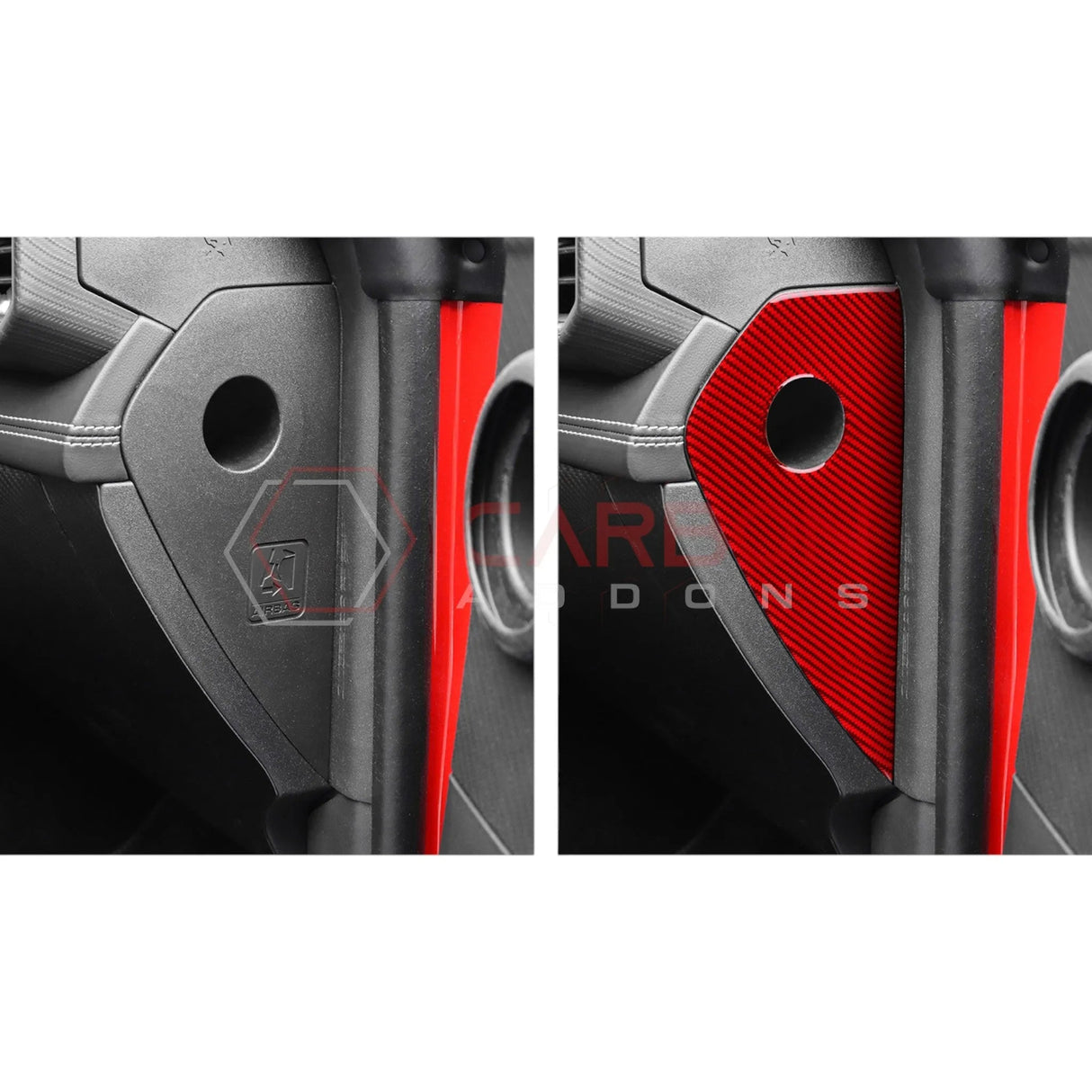 2024+ S650 Mustang Real Carbon Fiber Dash Side Panel Trim Overlay