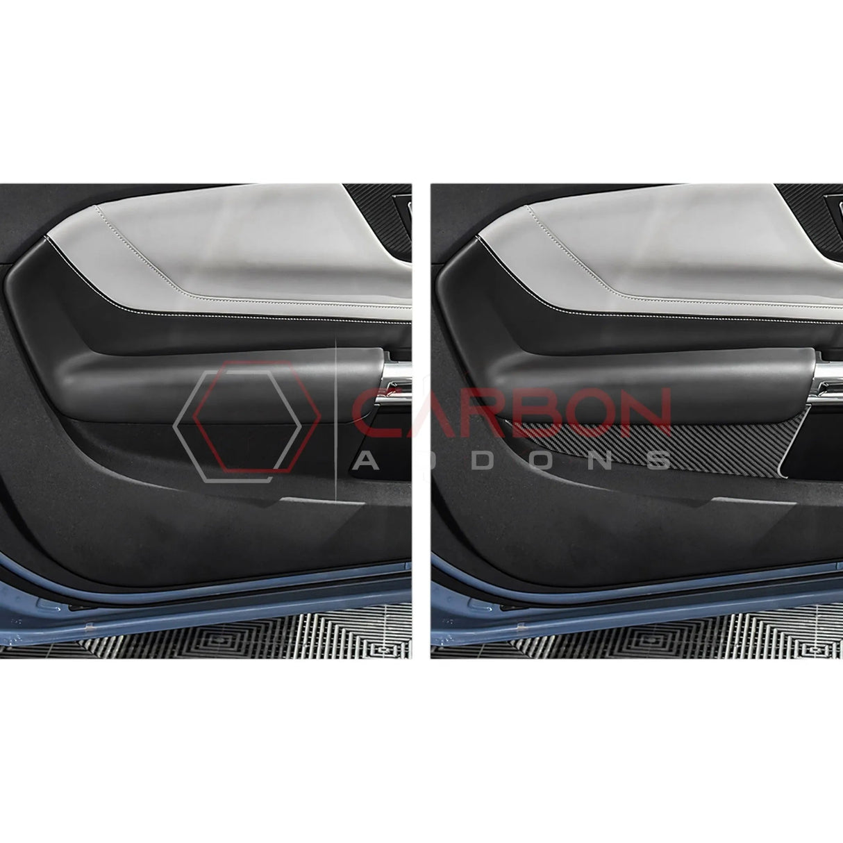 2024+ S650 Mustang Real Carbon Fiber Door Lower Panel Trim Overlay