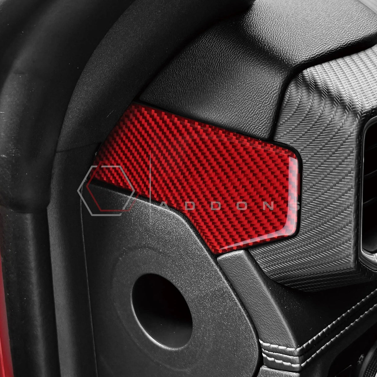 2024+ S650 Mustang Real Carbon Fiber Dash Side Panel Upper Trim Overlay