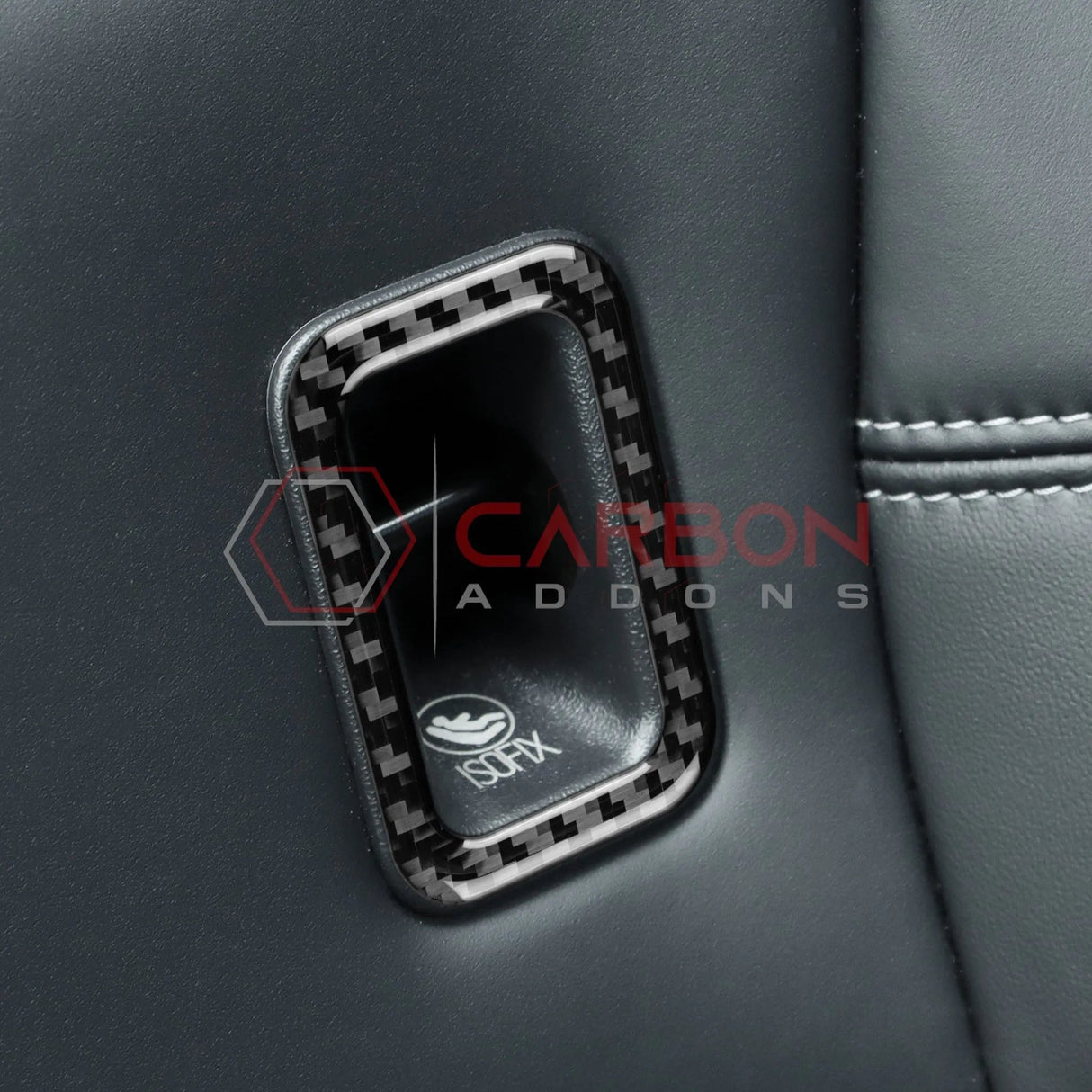 2024+ S650 Mustang Real Carbon Fiber Rear Baby Seat Latch Trim Overlay