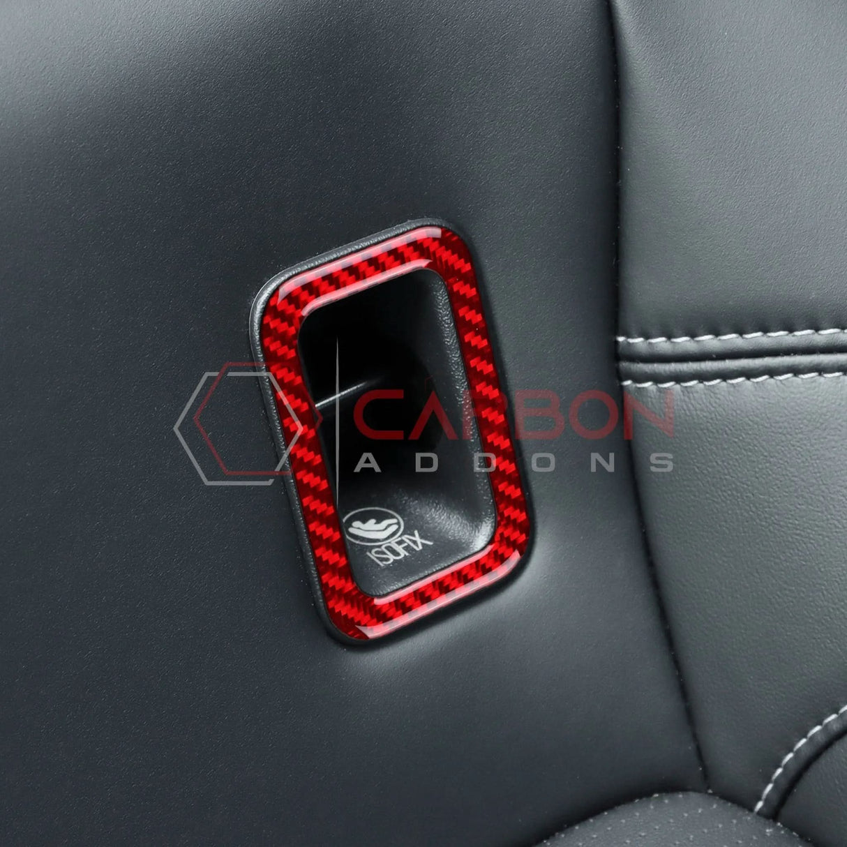 2024+ S650 Mustang Real Carbon Fiber Rear Baby Seat Latch Trim Overlay