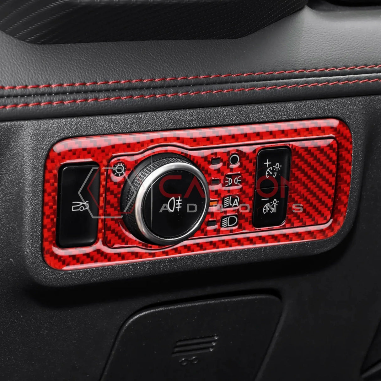 2024+ S650 Mustang Real Carbon Fiber Headlight Control Trim Overlay