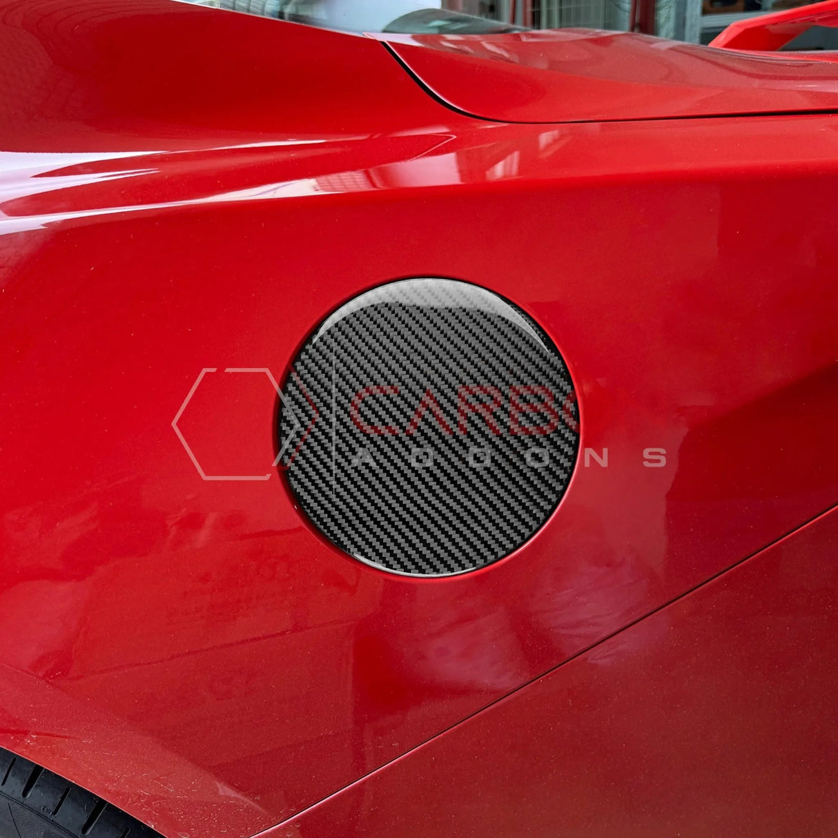 2024+ S650 Mustang Exterior Real Carbon Fiber Gas Cap Overlays