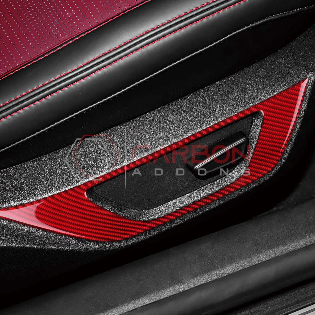 2024+ S650 Mustang Real Carbon Fiber Seat Control Outer Trim Overlay