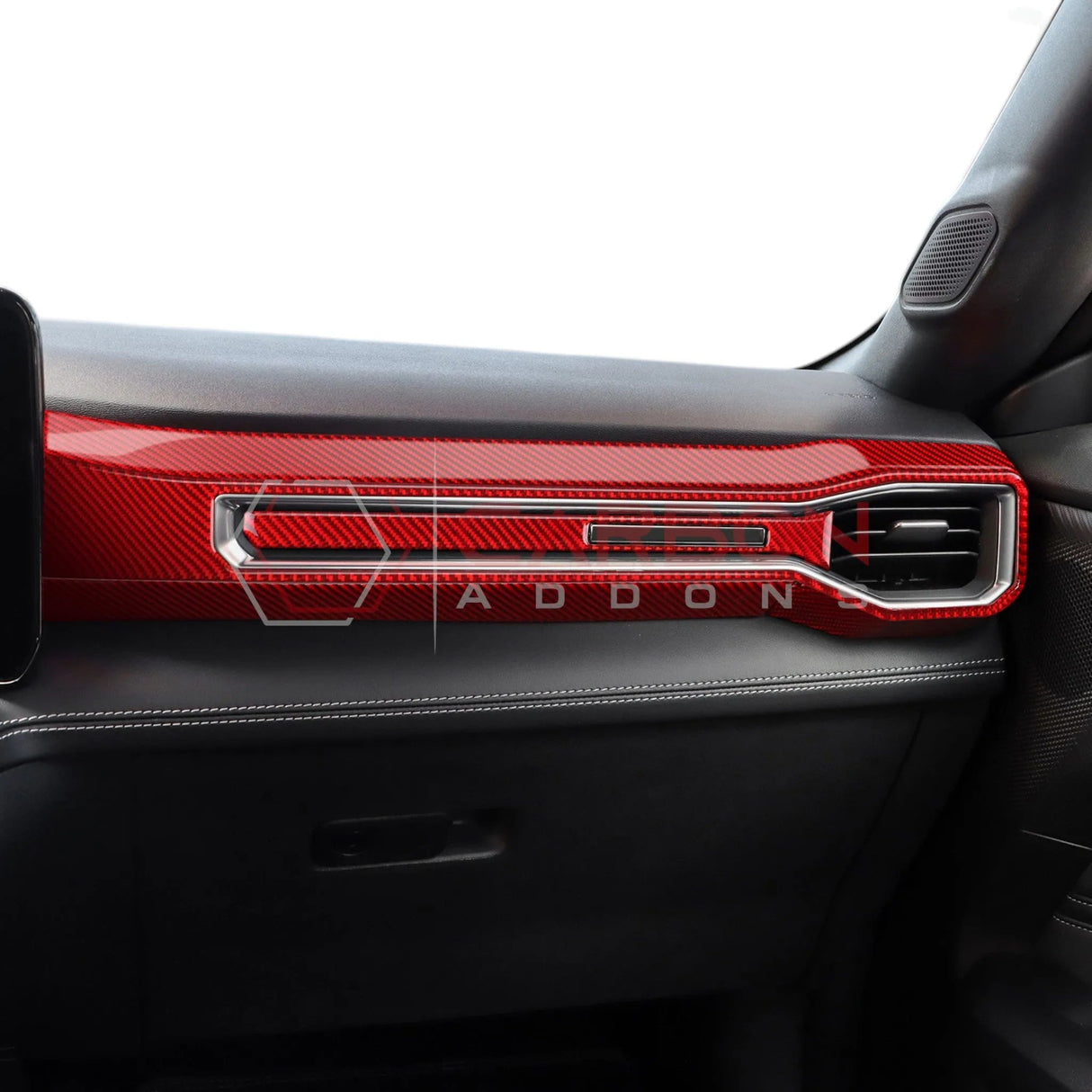 2024+ S650 Mustang Real Carbon Fiber Passenger Side Dashboard Trim Overlays