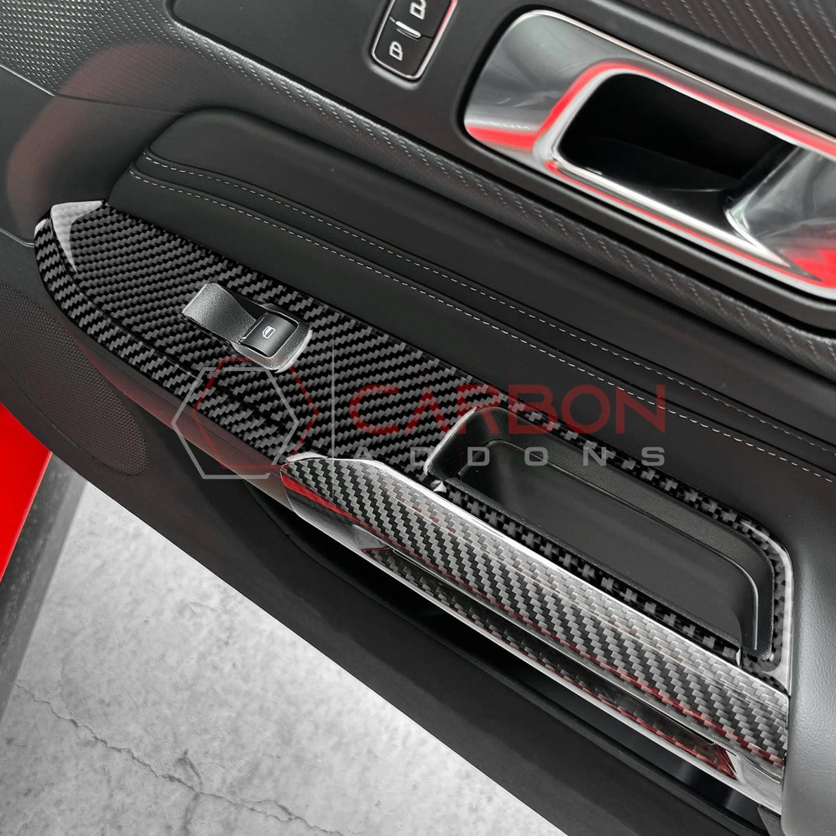 2024+ S650 Mustang Real Carbon Window switch Trim Overlay