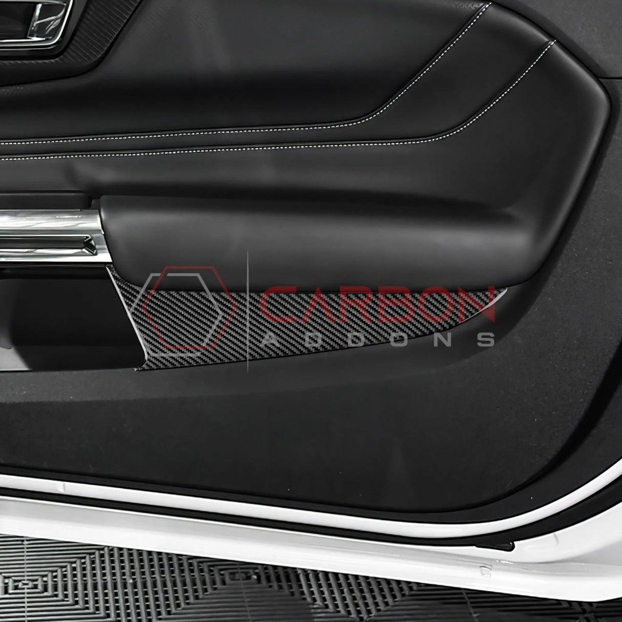 2024+ S650 Mustang Real Carbon Fiber Door Lower Panel Trim Overlay