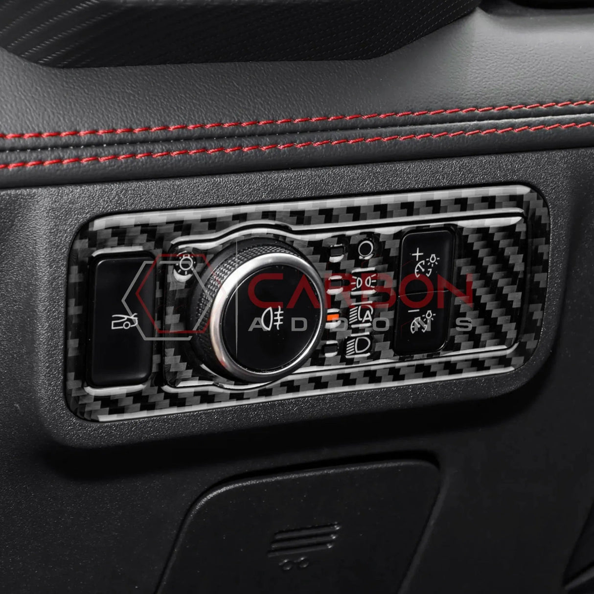 2024+ S650 Mustang Real Carbon Fiber Headlight Control Trim Overlay