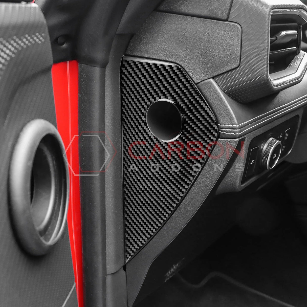 2024+ S650 Mustang Real Carbon Fiber Dash Side Panel Trim Overlay