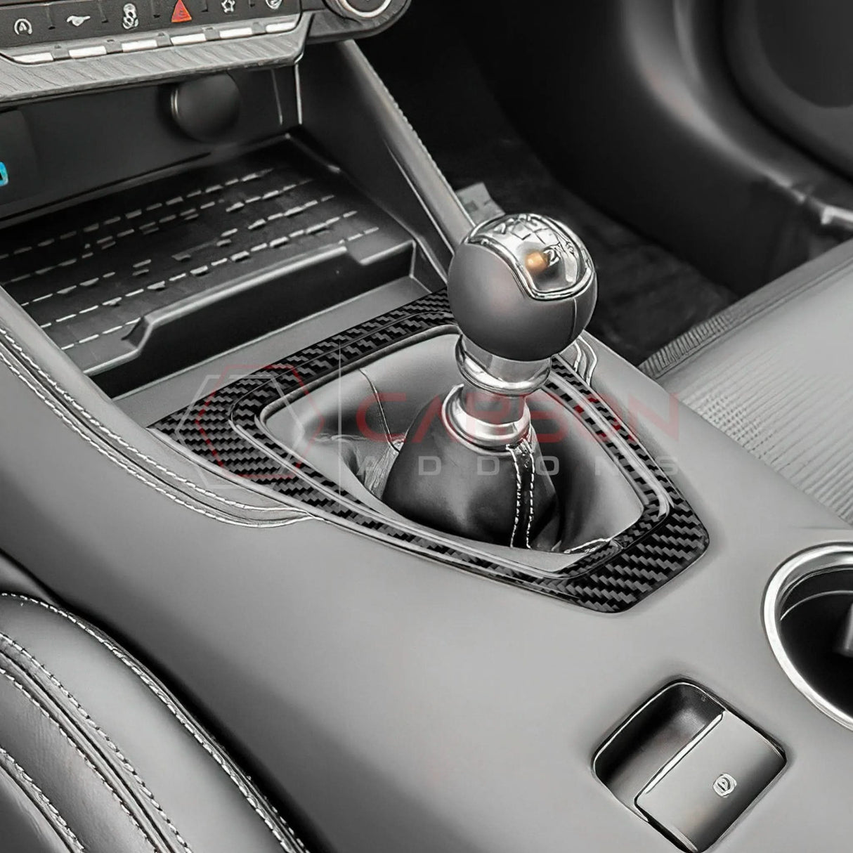 2024+ S650 Mustang Real Carbon Fiber Gear Shifter Trim Overlay